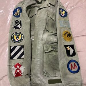 Off-White Olive Military Jacket with Patches
